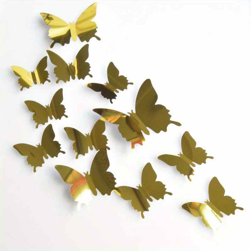 12pcs 3D Mirror Butterfly Wall Stickers Butterfly Wall Stickers