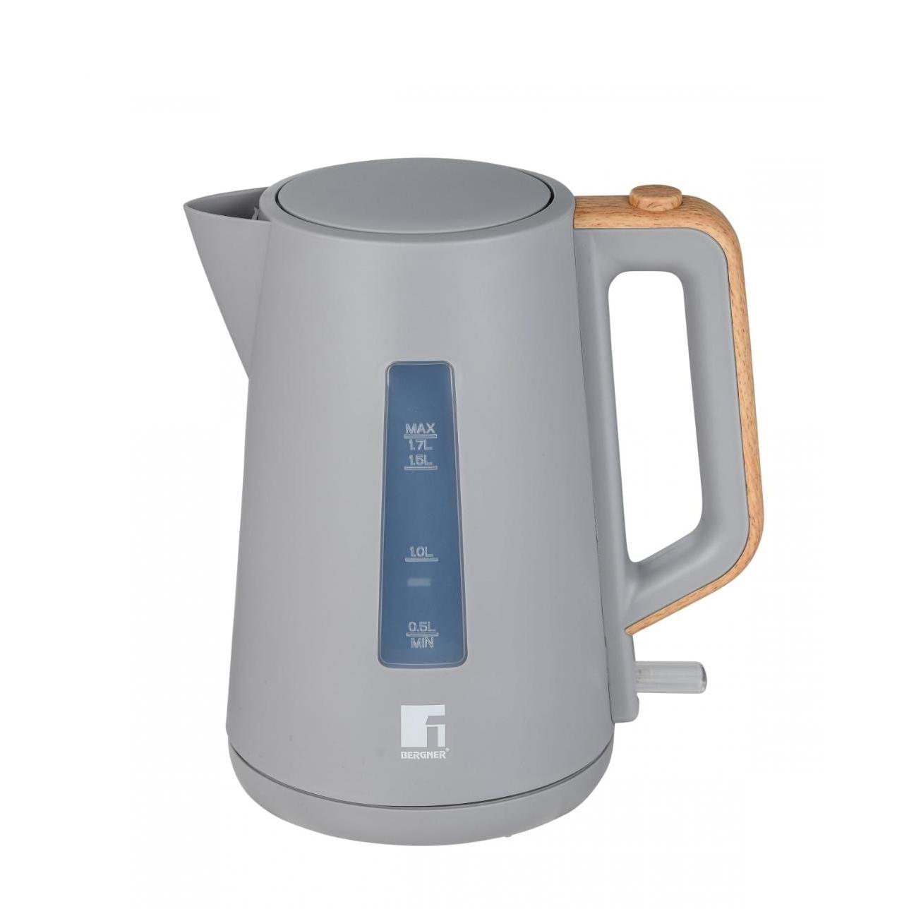 Hervidor Eléctrico Bergner Europe BG-51390-GY, 2200 W, 1.7 L - Gris