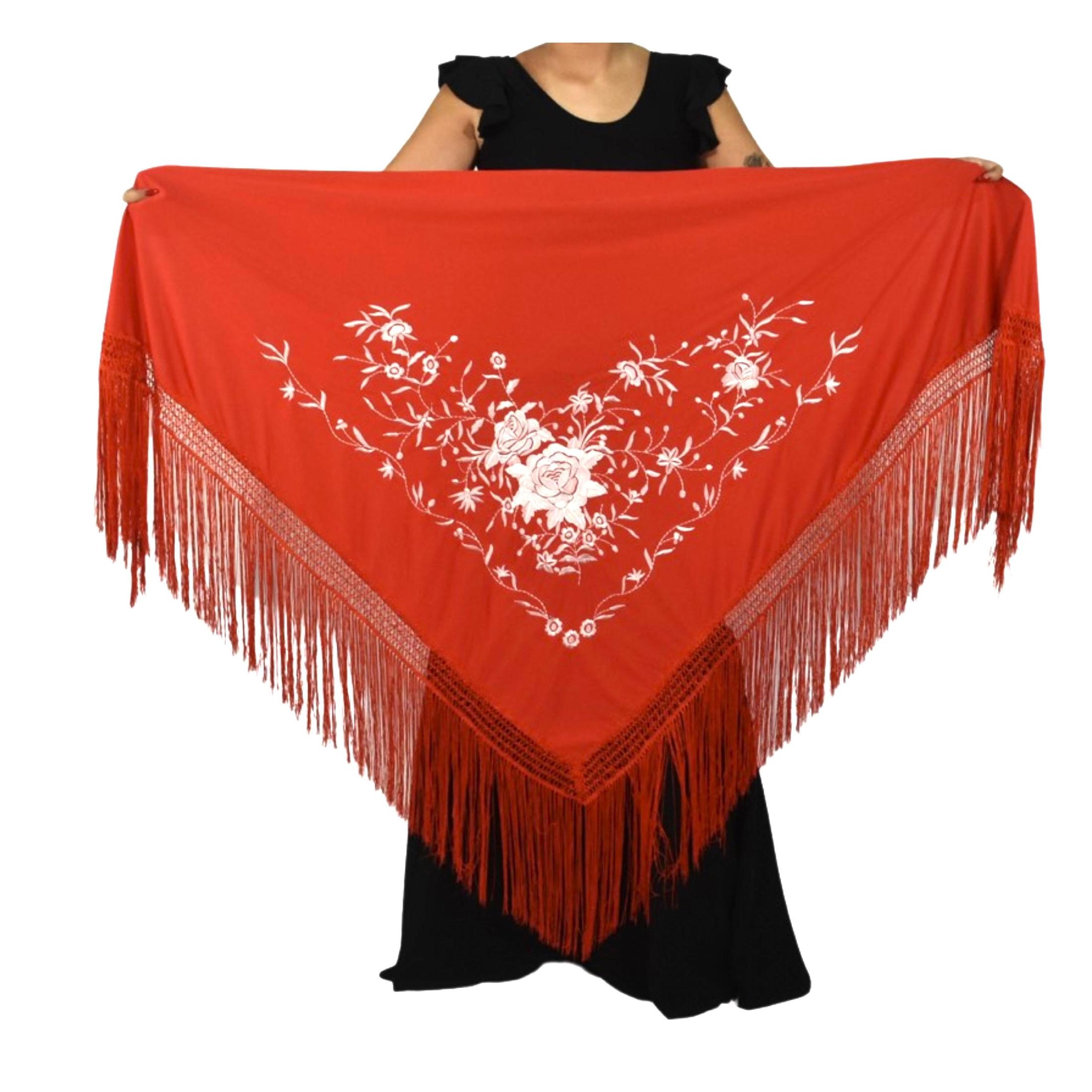 mant-n-de-manila-espa-ol-para-baile-flamenco-triangular-bordado-de
