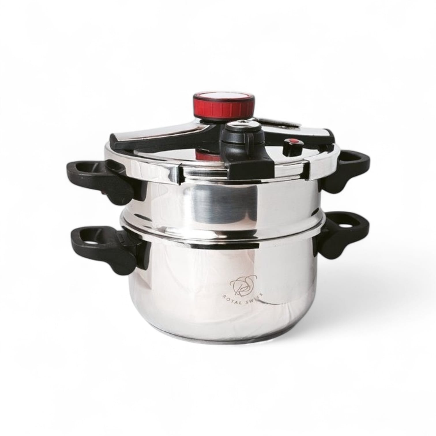 Olla a Presión Royal Swiss - Cuscús - 2 en 1 - 4 Litros - Ø 22cm - Acero Inoxidable - Inducción - Cierre Automático