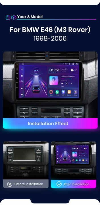 Comprar Android Car Radio Carplay para BMW E46 M3 Rover 318/320/325/330/335  1998-2006 reproductor Multimedia de vídeo navegación GPS WIFI 2 + 32GB