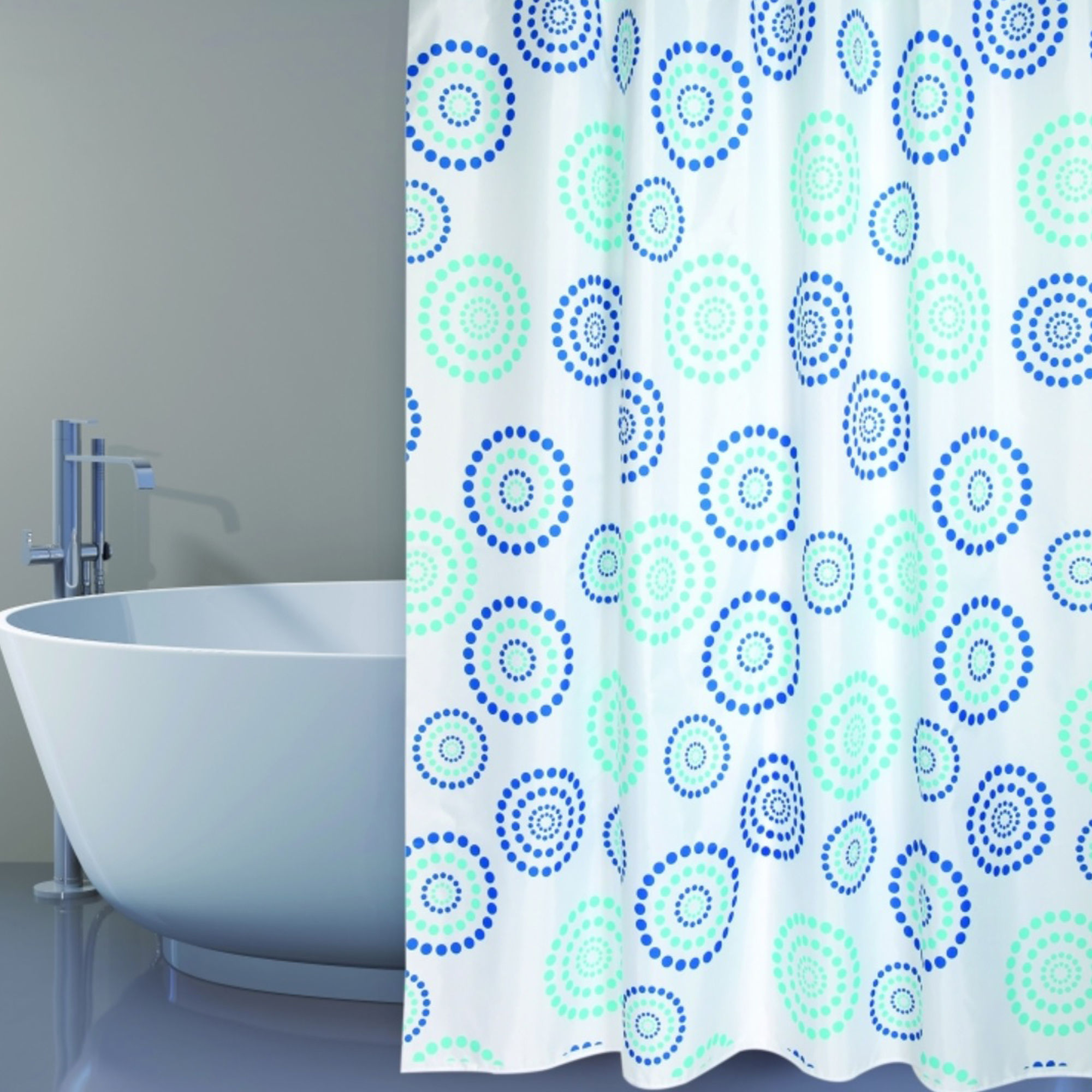 Cortina De BaÑo Poliester 180x200 Cm Premdots Bleu Miravia