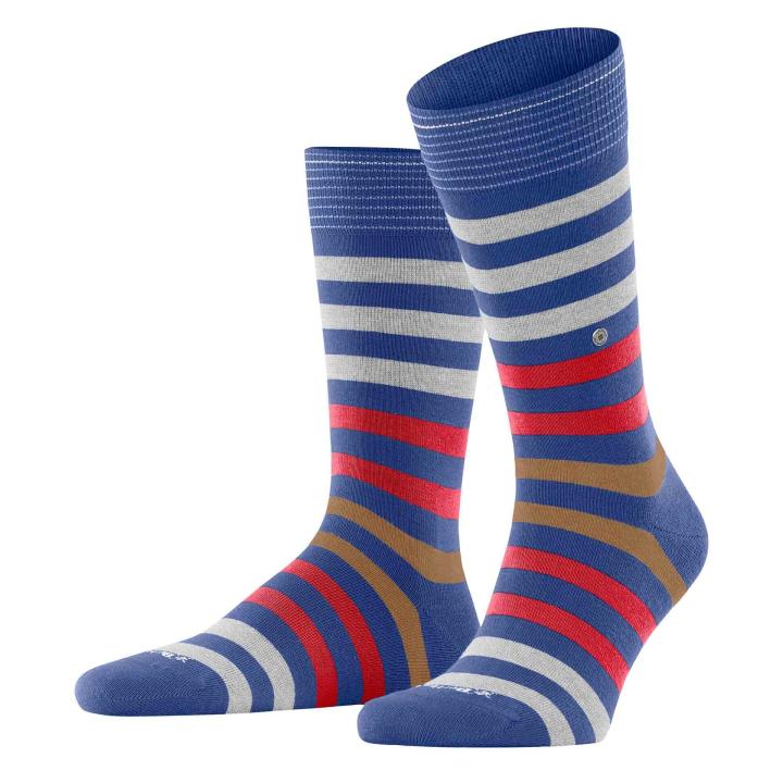 Burlington Blackpool M So cotone fantasia 1 paire, Calzini Uomo, Blu Dark Blue Melange 6688, 40-46