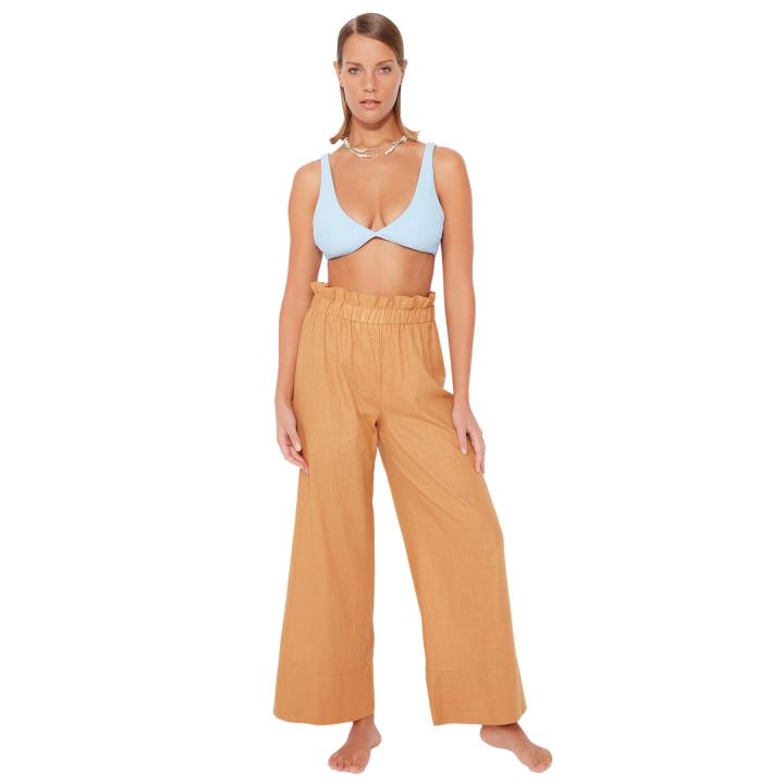 Pantalones De Yoga Deportivos Para Mujer - Tela Elástica, Corte Alto Y Diseño Liso, Color Caqui