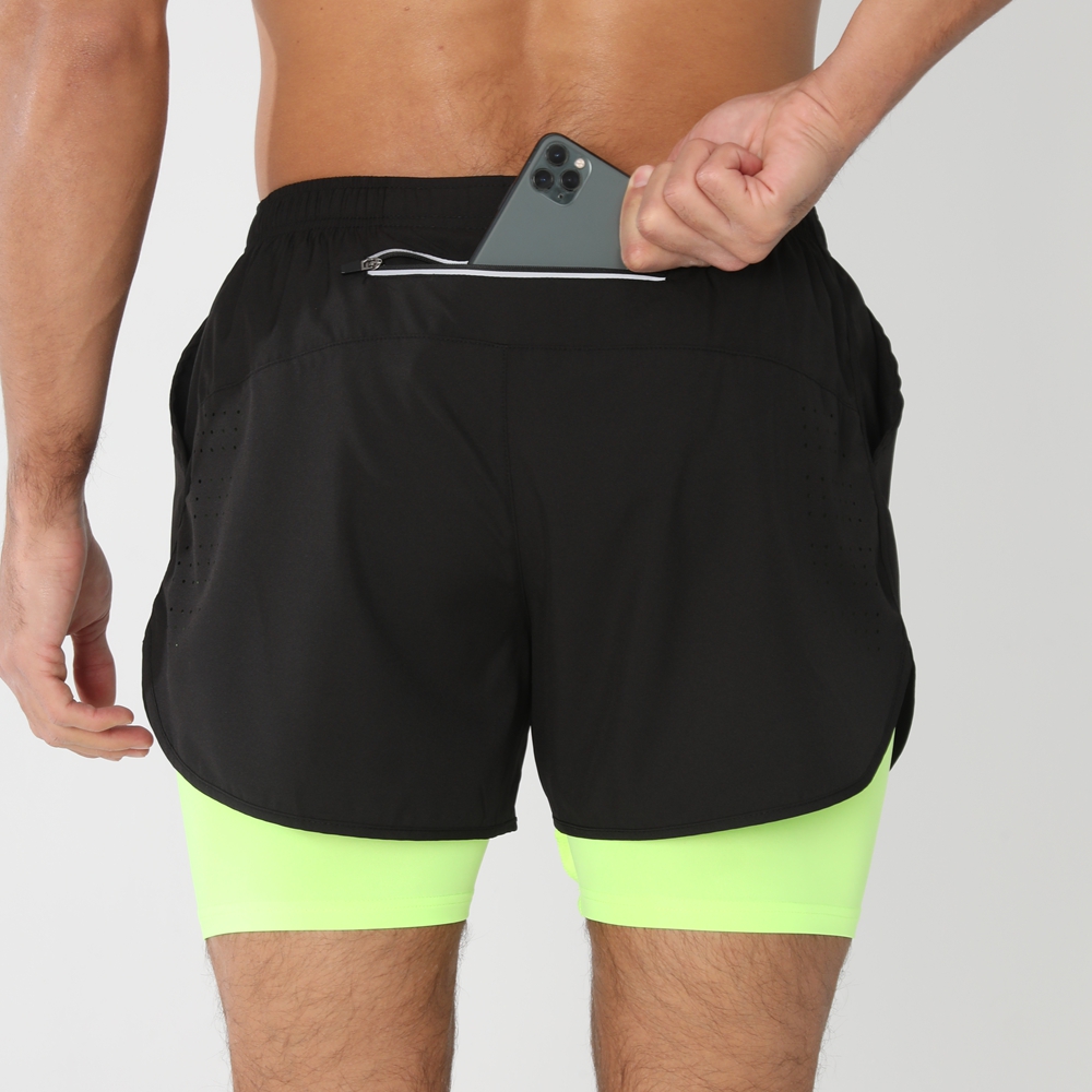 Pantalones Cortos De Correr MECH-ENG Para Hombre - Tela De Secado Rápido, Estampado Cachemira, Cintura Elástica