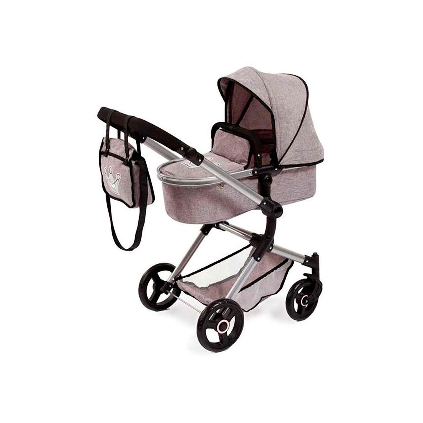 Cochecito De Muñecas Bebé Paseo Classic Vintage – Azul, 89 Cm De Altura, Plegable, Con Bolso Y Cesta Para Muñecas De Hasta 52 Cm