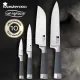 Set 4 cuchillos de cocina SAN IGNACIO Masterpro de acero inoxidable con pack de 4 tablas de corte con soporte de bambú - 1