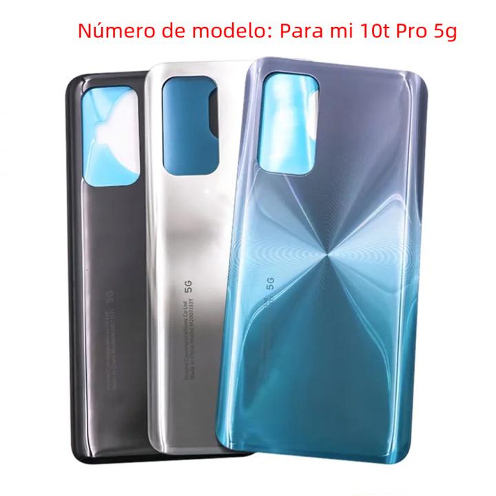 Tapa De Batería Posterior Para Xiaomi Mi 10T Y Mi 10T Pro – Panel Trasero De Repuesto Con Herramientas De Apertura (Negro)