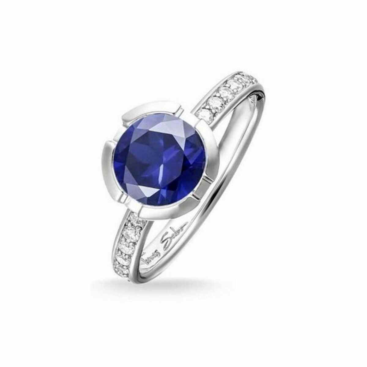 Anillo Thomas Sabo TR2267-051-14-52 Para Mujer - Plata De Ley 925 Con Circonitas Blancas Y Detalles De Estrellas