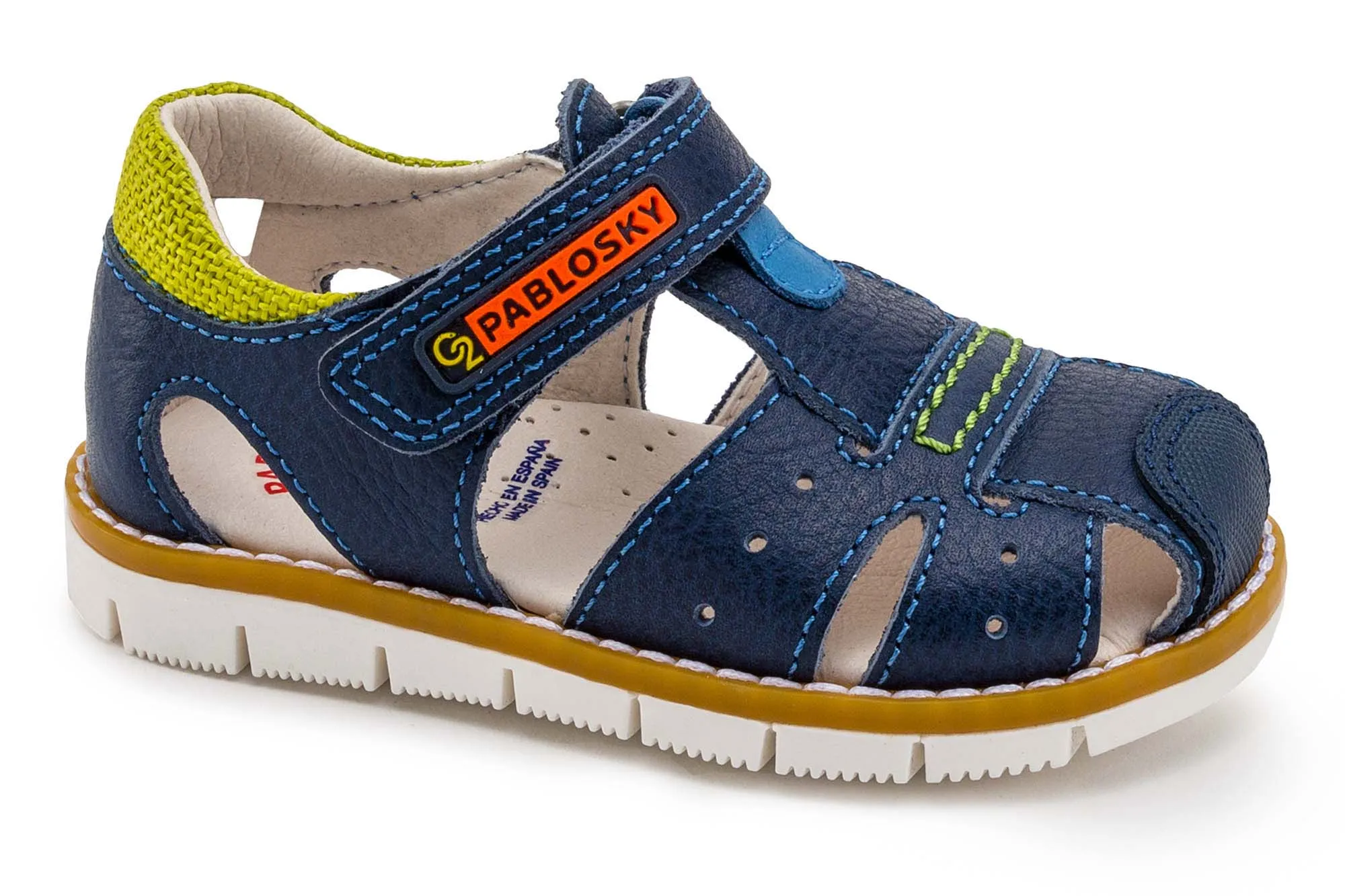 Pablosky Sandalia Niño 513925 Piel Color Marino Colección Verano 2024
