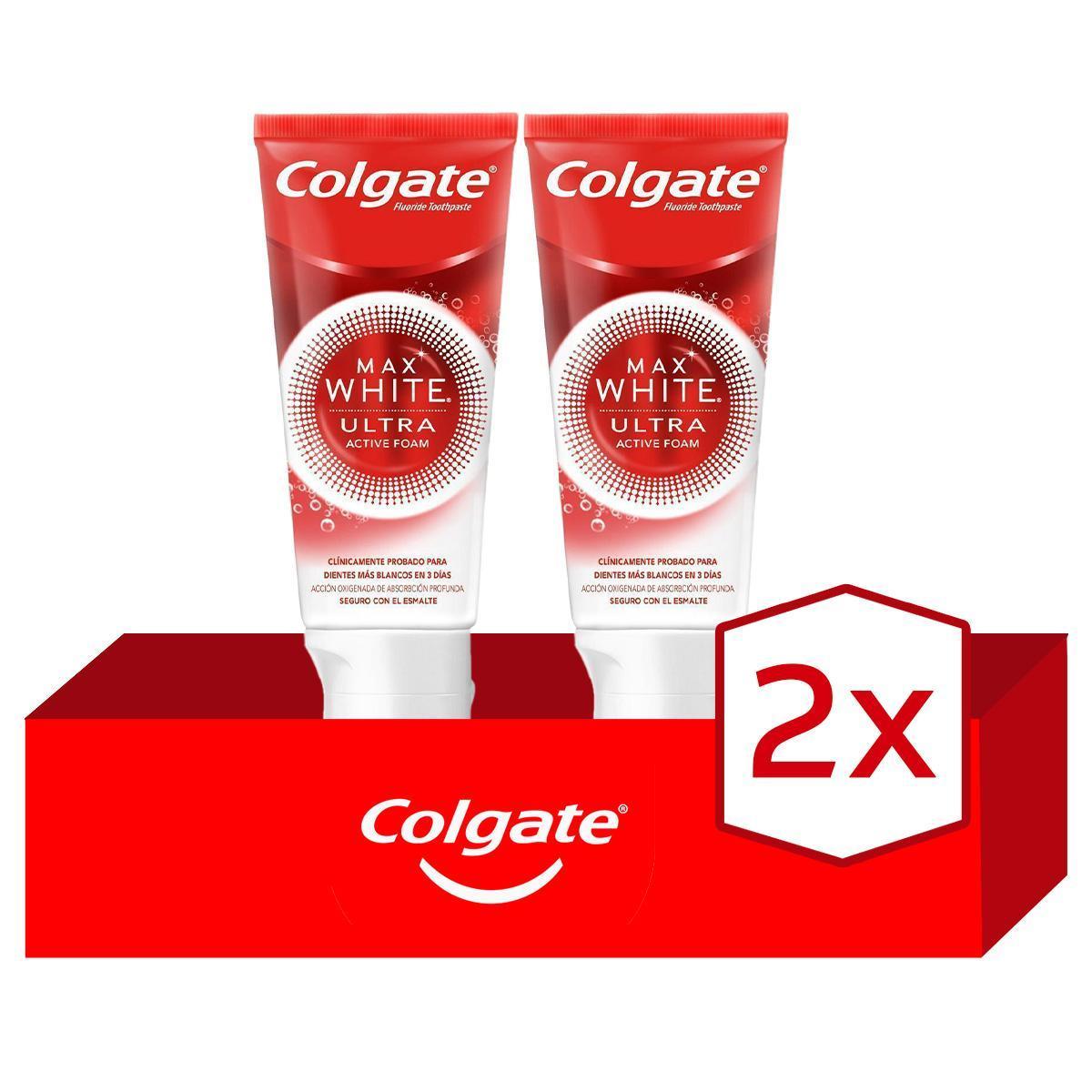 Colgate Max White Ultra Active Foam Pasta Dientes Blanqueadora 50