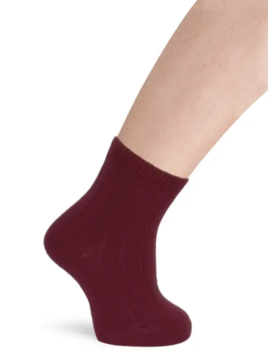 Ladywoman Calcetines Niño-Niña Cortos Canalé Vino Burgundy Talla