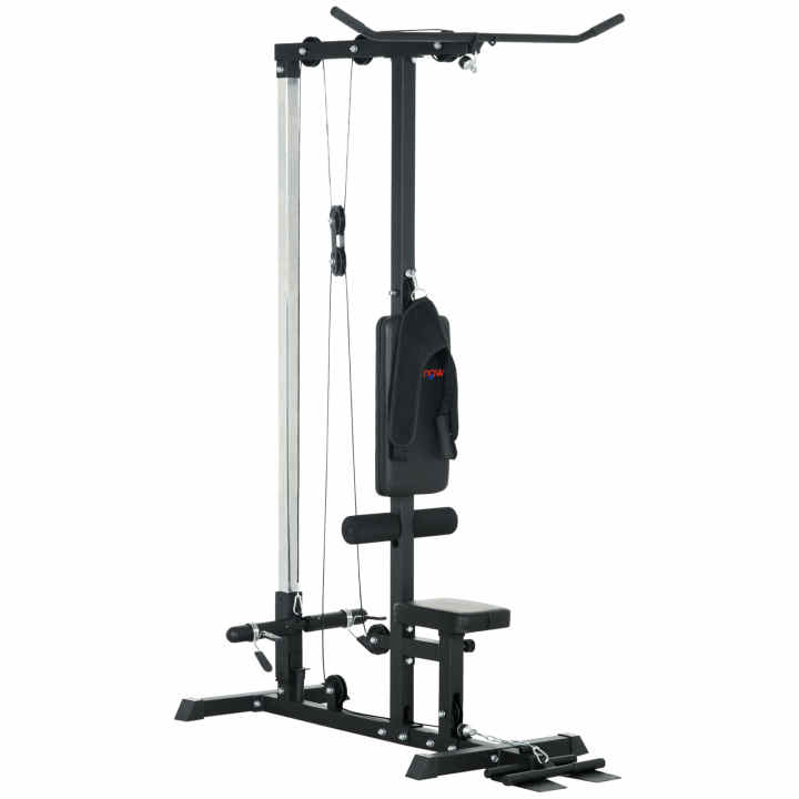 SPORTNOW Multiestación de Musculación con Placas de Peso de 45 kg Carga  Max. 110 kg para Entrenamiento 225x175x200 cm Negro