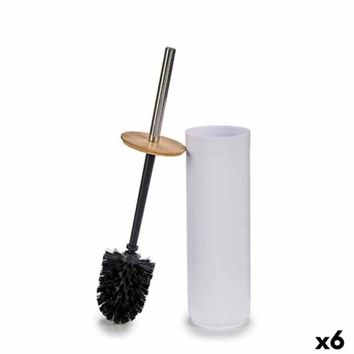 Escobilla para el Baño Negro Metal Bambú Plástico 9,5 X 27 X 9,5