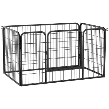 Parque para Perros 8 Vallas 60x76 cm Corral Plegable Cachorros con Puerta y  Doble Cerradura Paneles