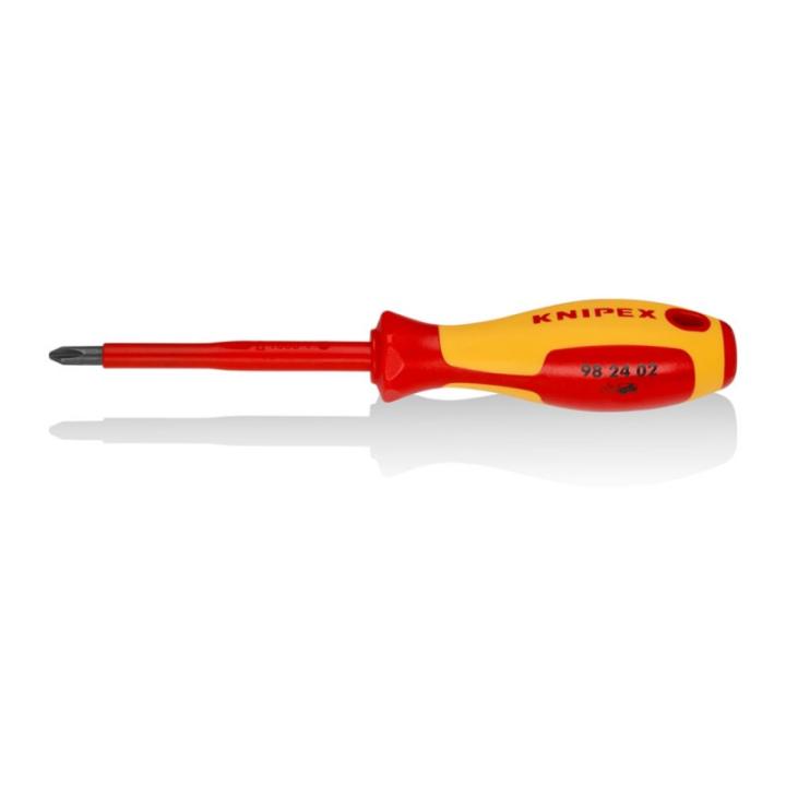 KNIPEX Destornillador Para Tornillos Cruciformes Pozidriv Mango Aislante En Dos Componentes, Según Norma VDE 162 Mm, 98 25 00