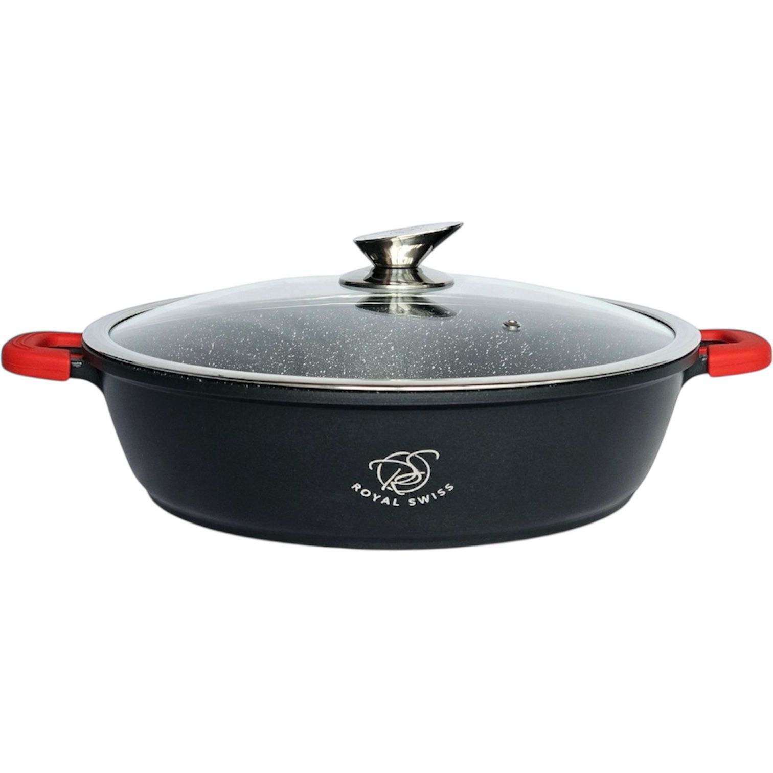 CAZUELA - OLLA - SARTEN - ROYAL SWISS - 36 CM - 32 CM - 28 CM - 7 L - 5.5 L - 3.7 L - APTO INDUCCION - APTO TODO TIPO DE FUEGO - ANTIADHERENTE - CRISTAL TEMPLADO