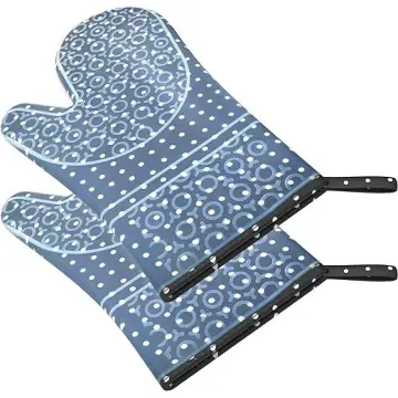 Manoplas de silicona antideslizantes para horno de cocina, guantes de  algodón estampados, resistentes al calor, 2 piezas, 1 par