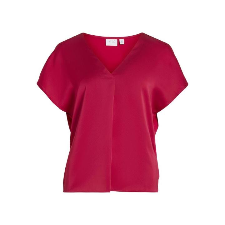 Camicia Elegante Vila Viellette S/S Satin Top – Colore Toadstool – Girocollo, Maniche Corte, Spalle Basse – Taglia 40 Donna