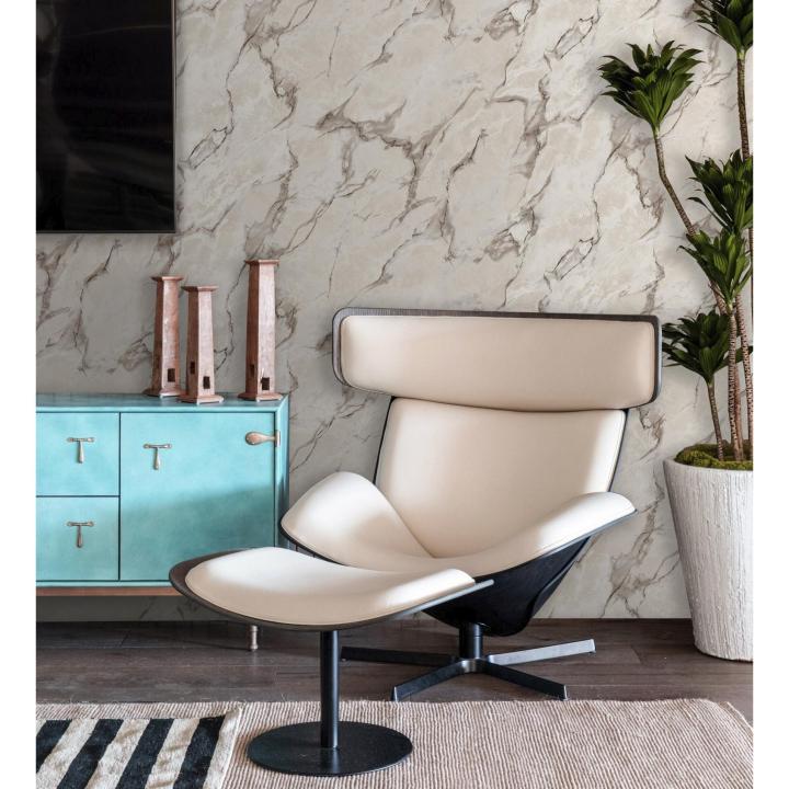 Muestra De Papel Pintado Vinílico Gaulan, Azulejos Blancos Con Líneas Metalizadas, Relieve Lavable, DIN A4