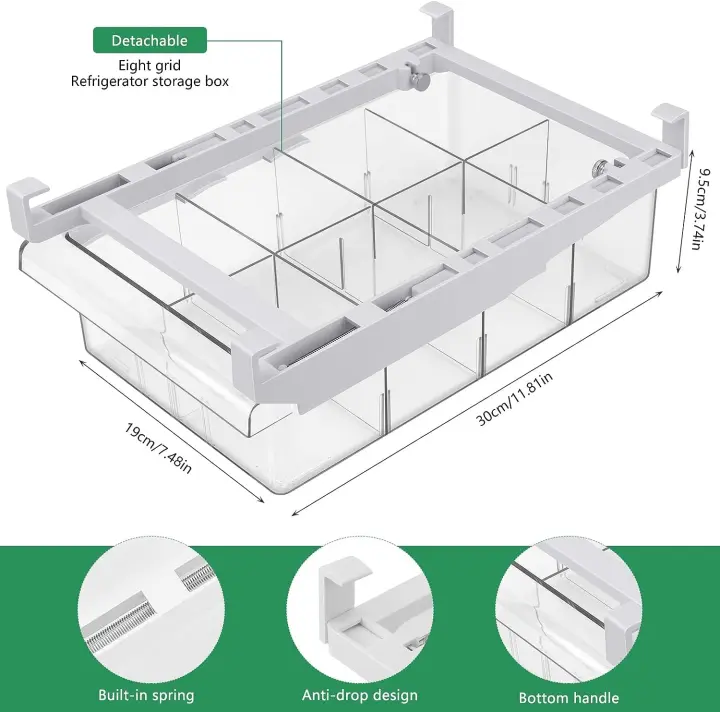 1pc Organizador De Refrigerador Apilable, Contenedor De Organizador De  Cocina Transparente Con Asas, Seguro Para Alimentos