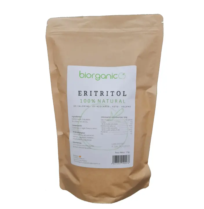 Eritritol 100% natural, pack 2Kg – Biorganic, KETO
