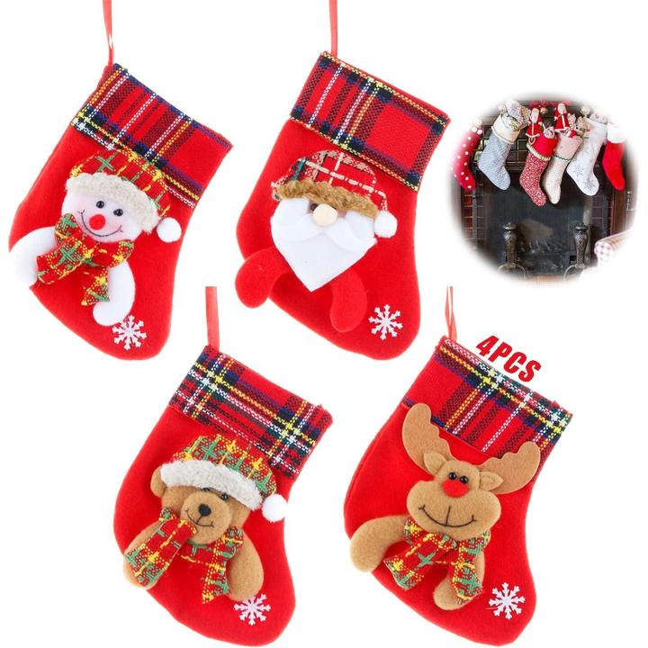 Chaussettes De Noël Décoration – Lot De 10 Mini Bas Suspendus, 3D, Pour Arbre, Cheminée, Bonbons (déco De Noël Festive)