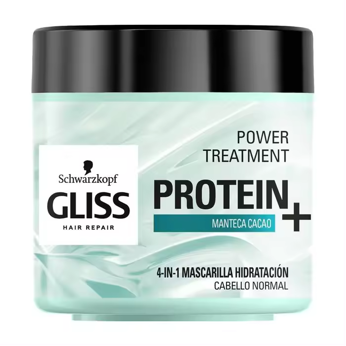 Gliss - Mascarillas profesionales de peluquería - Mascarilla Brillo 4 en 1 Protein+ con Manteca de Cacao - 1