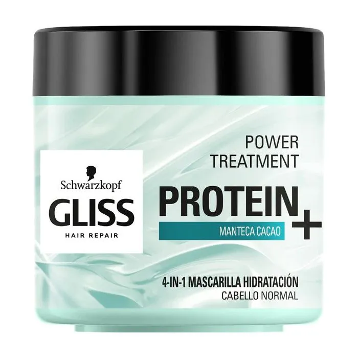 Gliss - Mascarillas profesionales de peluquería - Mascarilla Brillo 4 en 1 Protein+ con Manteca de Cacao - 1