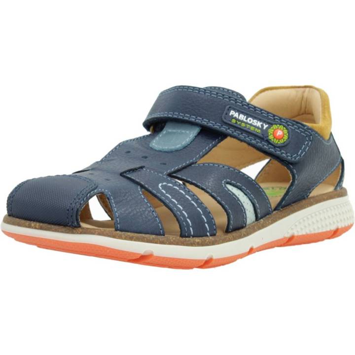 Pablosky Sandalia Niño 513925 Piel Color Marino Colección Verano 2024