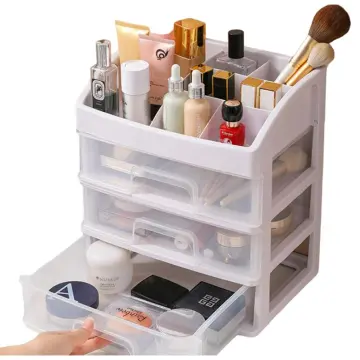 Comprar Caja de almacenaje para maquillaje con cajón, cajas organizadoras  de escritorio de gran capacidad para joyería, cosméticos, cuidado de la  piel, estantes de almacenamiento para el baño