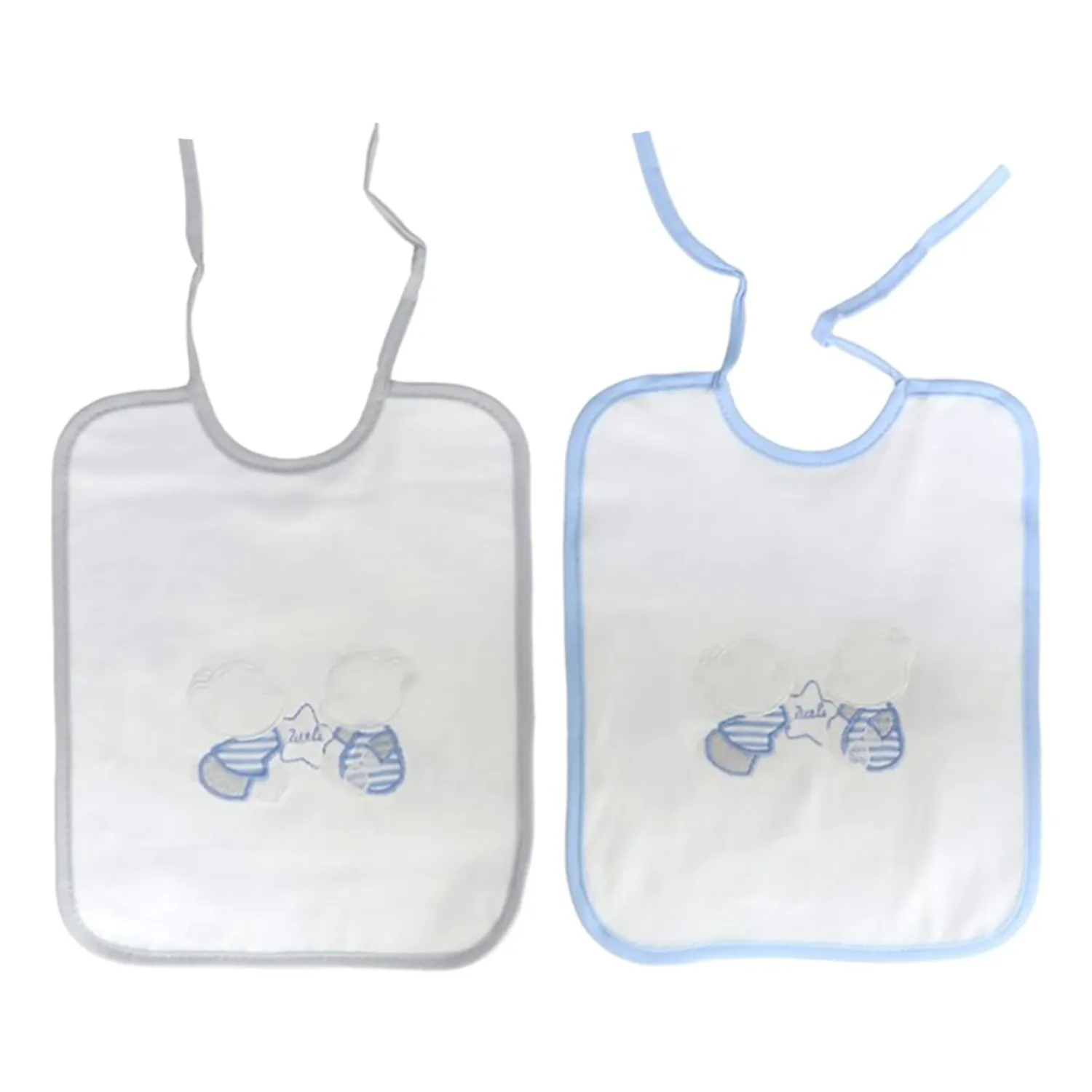 Baberos Impermeables para Bebé, Cierre con Cintas, Tamaño 24x20cm, Algodón y Poliéster, Color