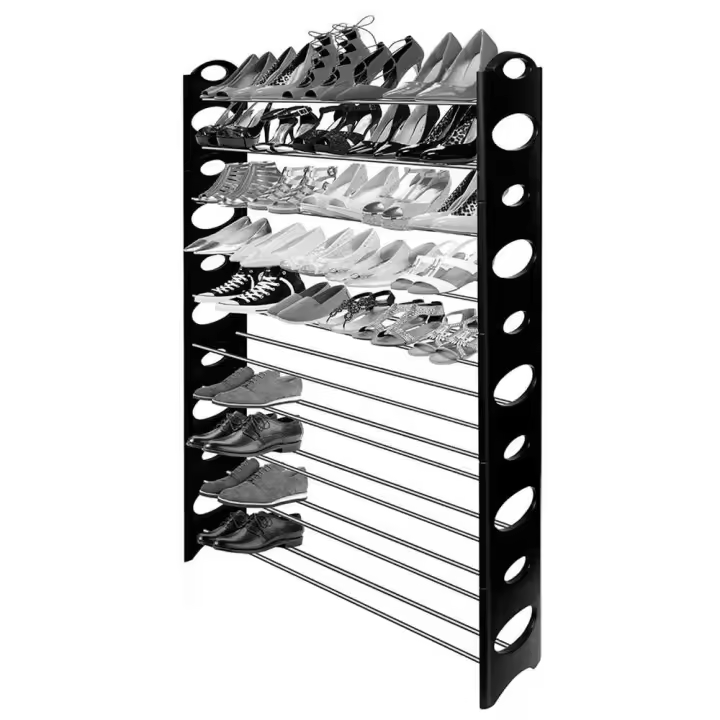 Zapatero 50 Pares Pairs Organizador de Zapatos 10 Baldas Tiers Alturas Estanteria Negro Shoes Rack Shelves Stand Storage Black Zapatero 50 Pares Pairs Organizador de Zapatos 10 Baldas Tiers Alturas Estanteria Negro Shoes Rack Shelves Stand Storage Black