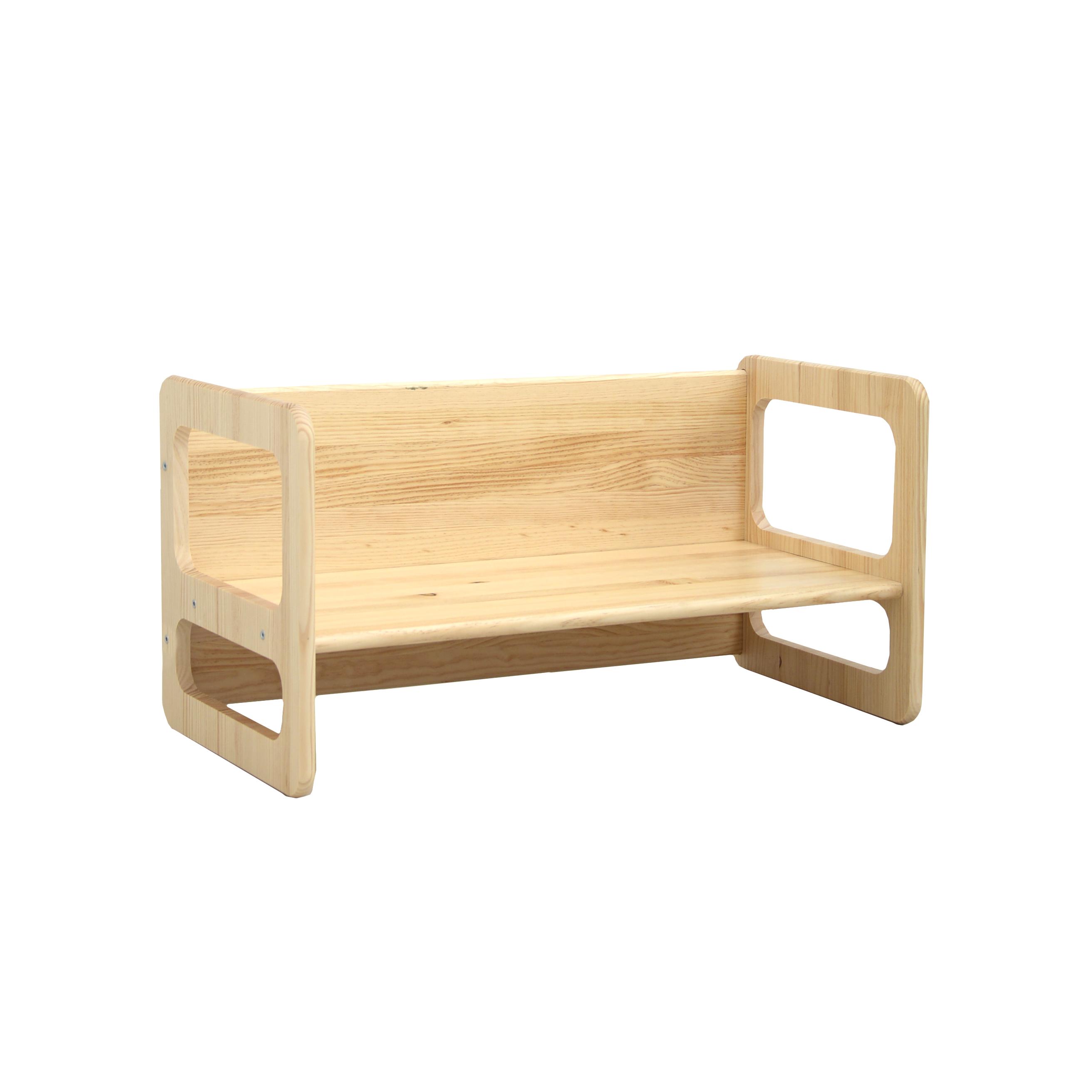 Tradineur - Silla infantil de madera sin tratar, respaldo de pico, altura  del asiento 22,8 cm, silla para niños con reposapiés