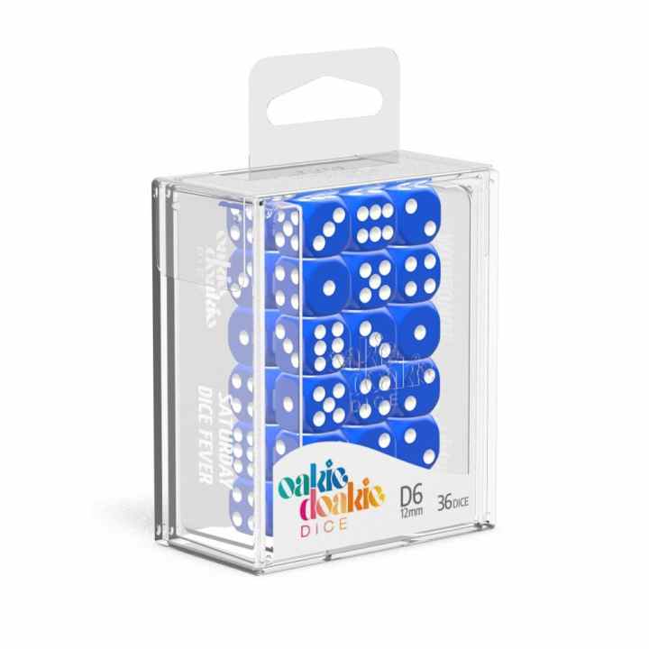 Epic Forge Dados De Rol De 6 Caras, 12 Mm, Set De 36 Dados En Azul Con Números Amarillos, Para Juegos De Mesa Y Rol, No Apto Para Menores De 14 Años