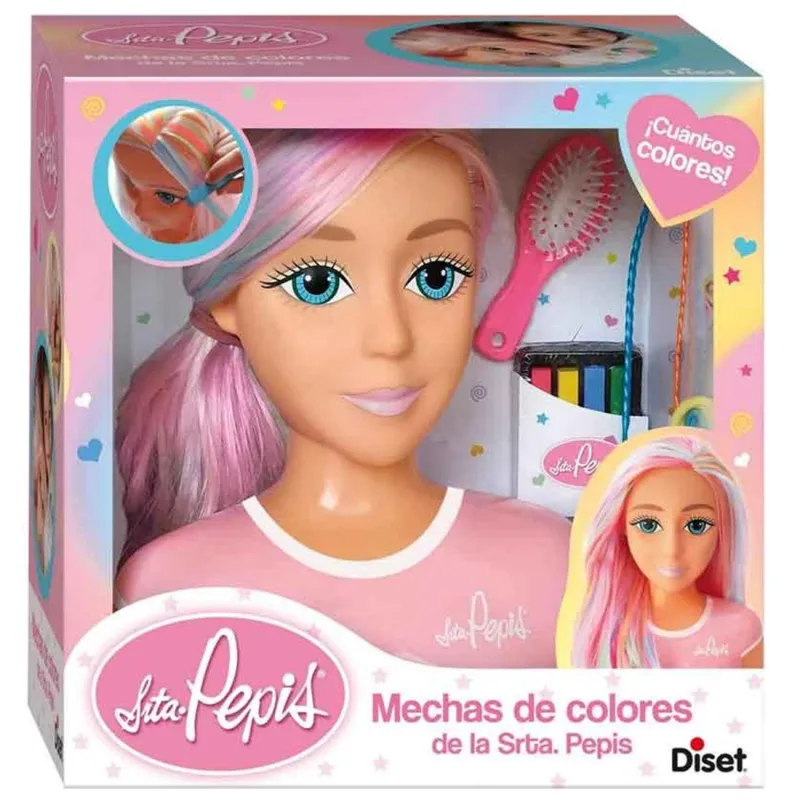 BuzzoXerex Set De Muñeca Para Peinar Y Maquillar – 60 Piezas Con Accesorios, Pintalabios Y Pegatinas De Uñas ¡para Niñas De 3 A 10 Años!