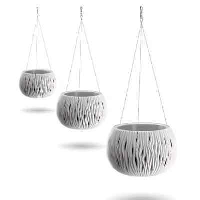 2x Prosperplast BETON BOWL de plástico CON depósito en color Cemento negro, 11 (alto) x 14,4