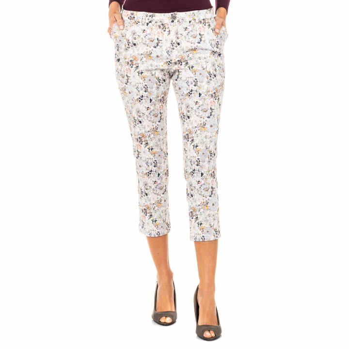 Goldenpoint Mujer Pantalones Straight Pinstripes Con Cintura Elástica Y