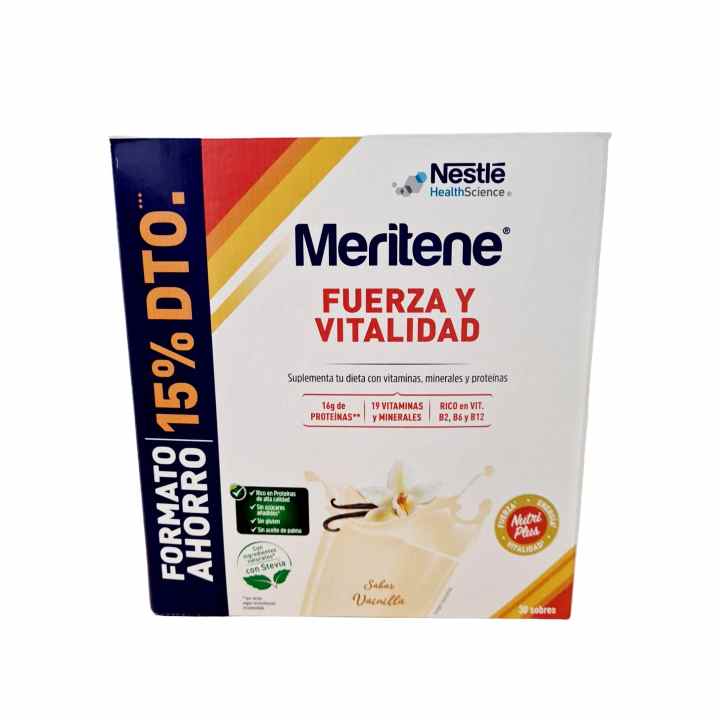 Meritene Fuerza Y Vitalidad Batido Nutricional En Polvo, Sabor Cocolate, 30  Sobres : : Alimentación y bebidas