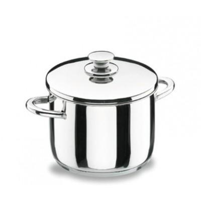 Pentola Alta Lacor 40125 In Acciaio Inox 18/10: Diametro 24 Cm, Altezza 20 Cm, Adatta A Induzione, Design Elegante