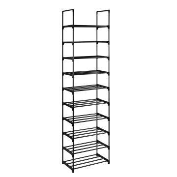 Zapatero de plástico de 14 niveles para organizador de entrada, organizador  para armario, estante estrecho, color negro, soportes verticales para