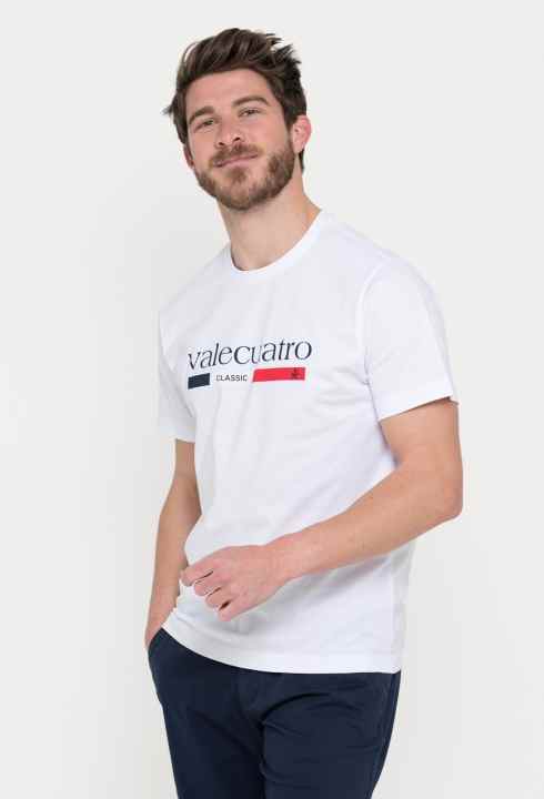 Camiseta blanca colección Valecuatro Vintage para hombre
