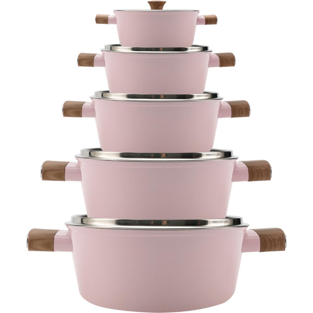 OLLAS - COLOR ROSA - ROYAL SWISS - APTO LAVAVAJILLAS - ACERO INOXIDABLE - APTO PARA TODOS LOS FUEGOS - APTO INDUCCION -  Ø16 cm x 10,5 cm 2,1L - Ø16 cm x 10,5 cm 2,1L - Ø18x11,5cm 2,9L - Ø20x12,5cm 3,9L - Ø24x14,5cm 6,5L