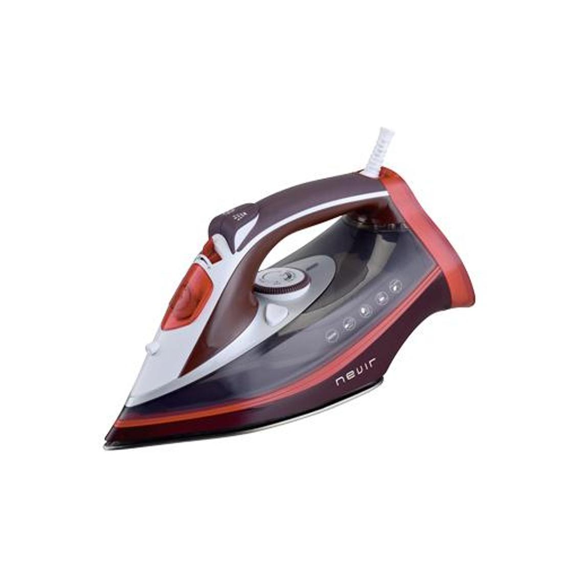 Nevir Plancha de Vapor NVR-3586 PA, 3000 W, 140 gr/min, 0.380 l, Suela de Acero Inoxidable, Sistema Antigoteo y Antical, Rojo