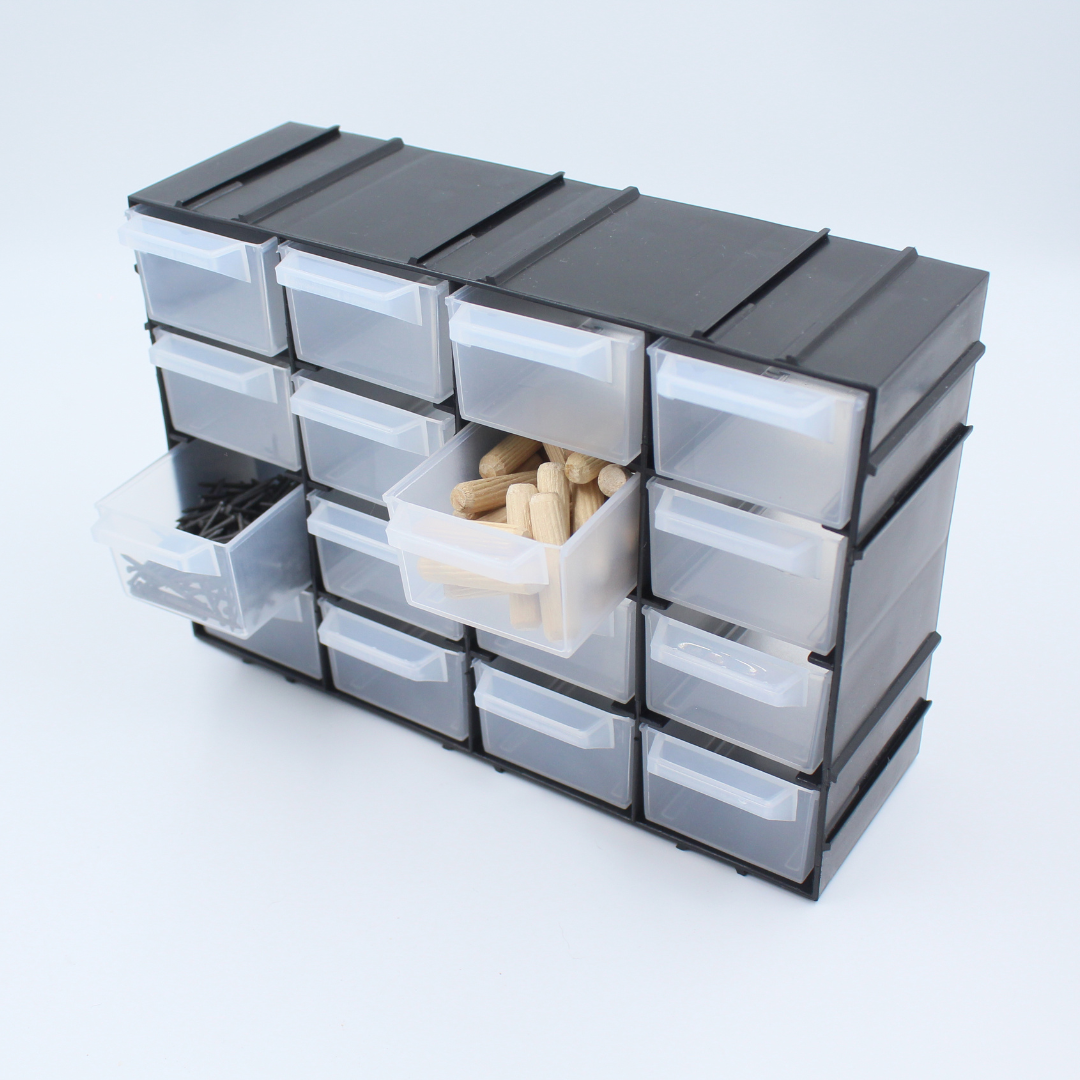 Caja almacenaje con tapa, plástico translúcido, cajón multiusos,  ordenación, almacenamiento de objetos, hogar, 60 litros, 29,7 x