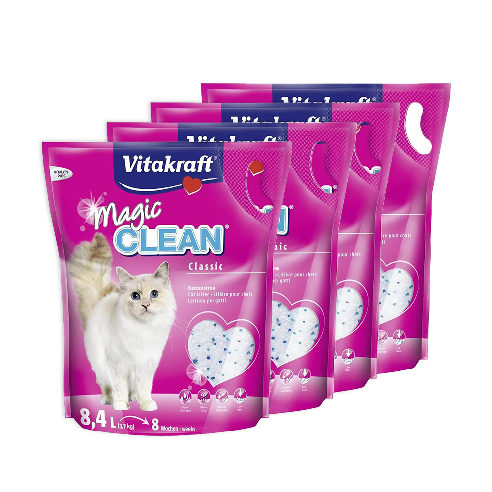 Pack de 4 sacos de arena de sílice Magic Clean de Vitakraft para gatos por sólo 29,99€ ¡¡63% de descuento!!