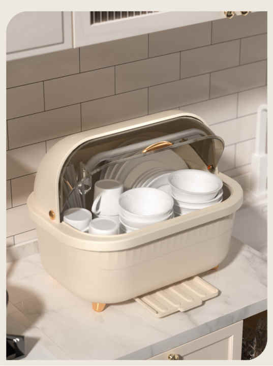 Estante para platos secos de hierro y cocina con bandeja, estante de  almacenamiento de platos, escurridor de platos, organizador de cocina