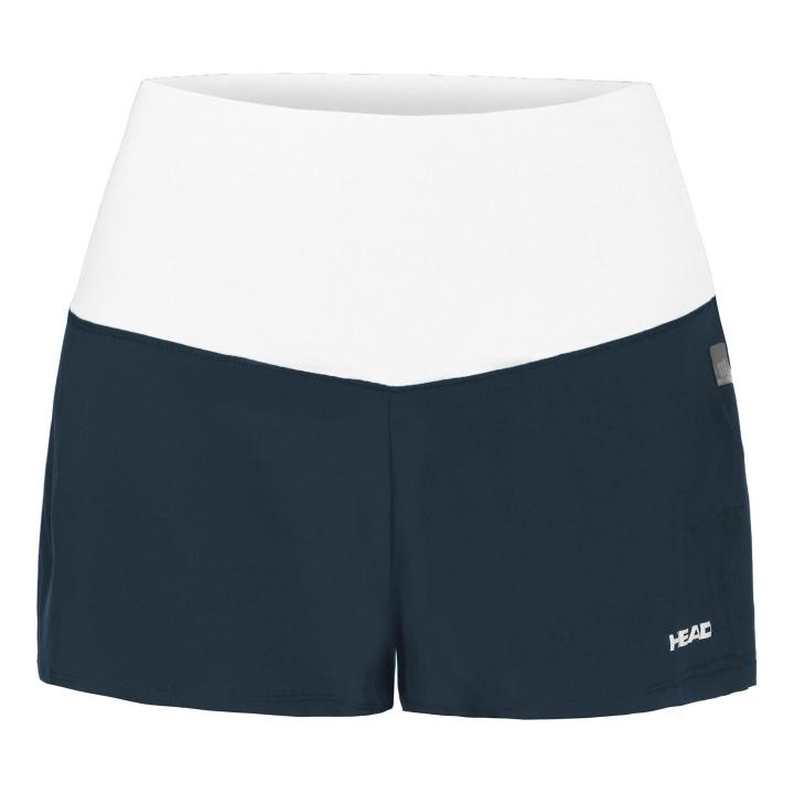Short De Tennis Femme HEAD Dynamic - Taille Haute Stretch - Poche Balle Intégrée - Confort Et Mobilité