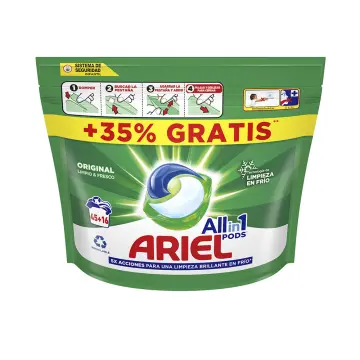 Ariel Pods+ Estra Poder Quitamanchas Detergente elimina manchas resecas  incluso en frío 12 cápsulas