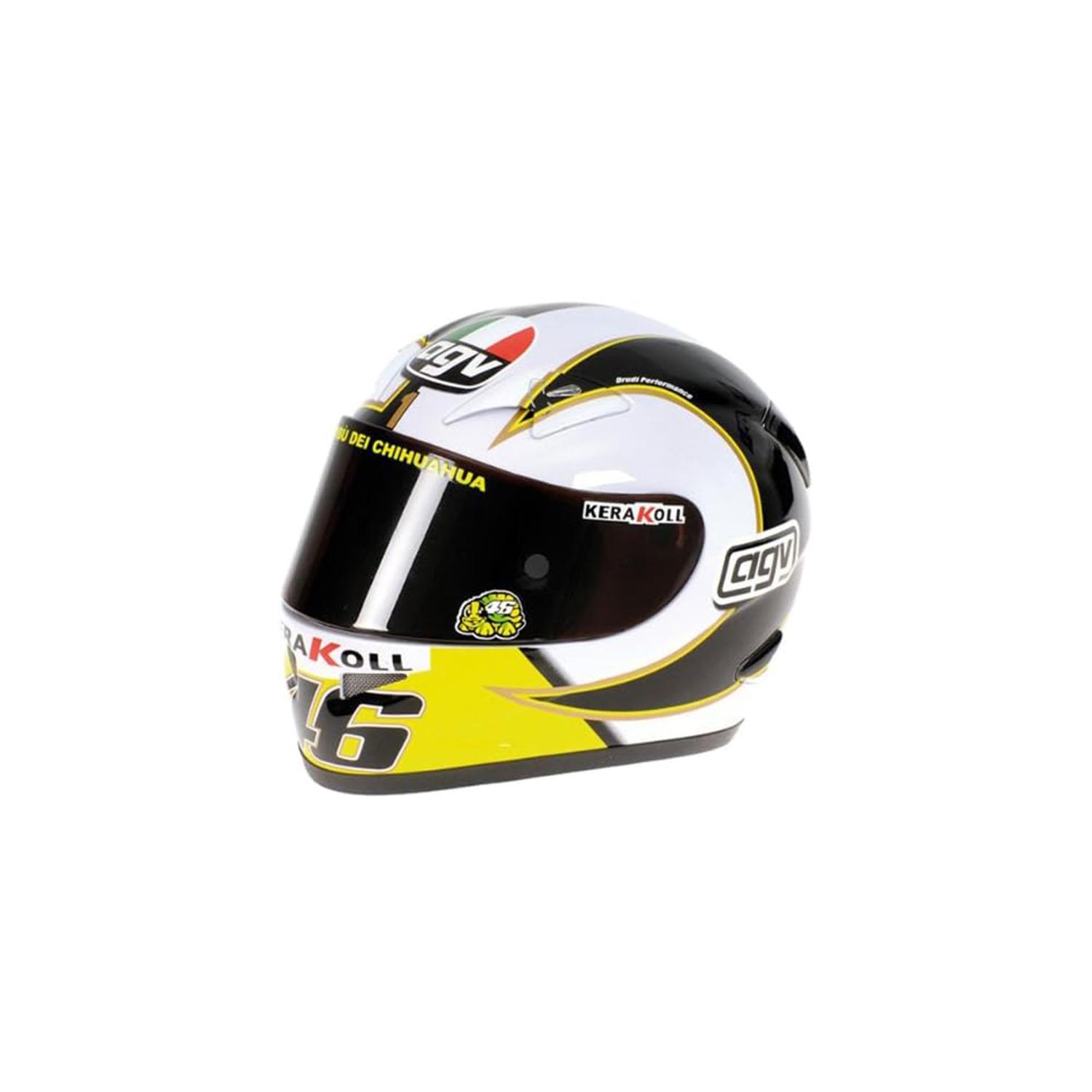 Casque AGV Valentino Rossi MotoGP Barcelone 2008 - Miniature échelle 1/2 Par Minichamps